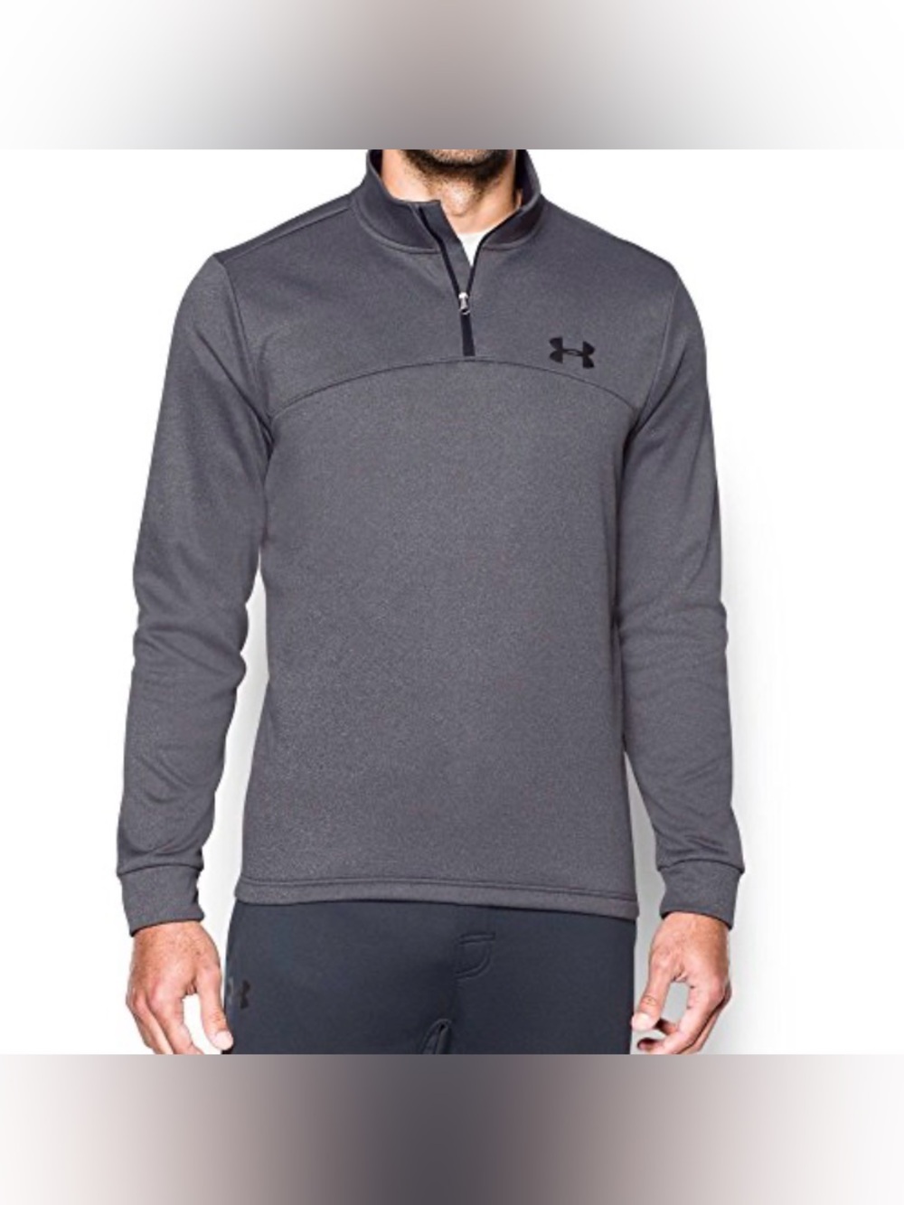 Under Armour Sweatshirt Men Large Loose Gray Lightweight Fleece 1/4 Zip ColdGear